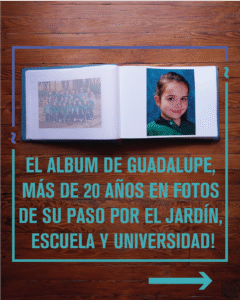 Álbum escolar personalizado encuadernado a mano con fotos de jardín y primaria