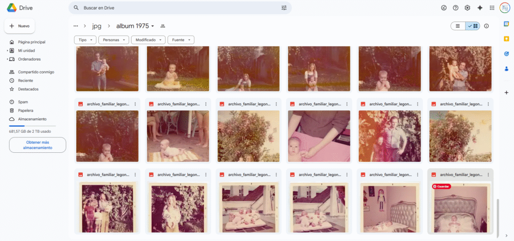 digitalización de álbumes de fotos familiares